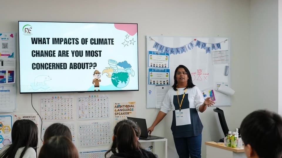 Participants exploring climate policy scenarios with the EN-ROADS simulator